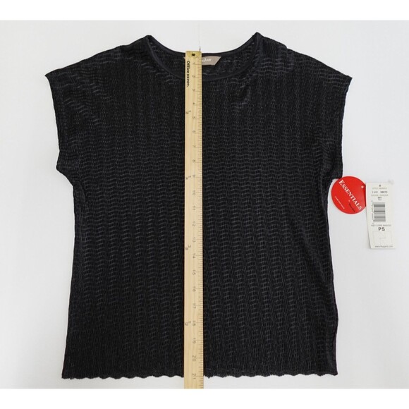 TanJay | Women' Sheer Black Shirt Size Petite Small | Essentials by Tan Jay Top - Picture 8 of 8